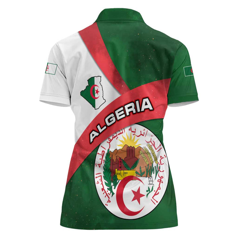Algeria with National Emblem and Map Design Women Polo Shirt