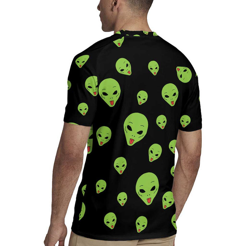 Alien Christmas Xmas Holiday Patterns Rugby Jersey