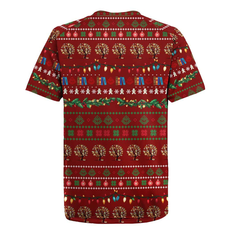 All I Want For Christmas Is Books Christmas Xmas Holiday Patterns Rugby Jersey
