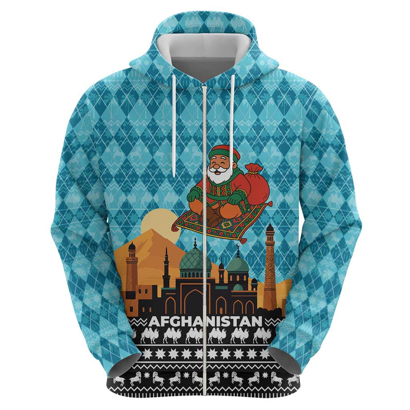 Afghanistan Christmas With Santa On Flying Carpet Mosque Camels And Desert Sunset Design Hoodie