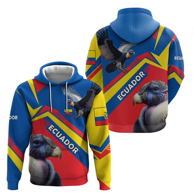 Ecuador Hoodie with Andean Condor and Chevron Stripe Design