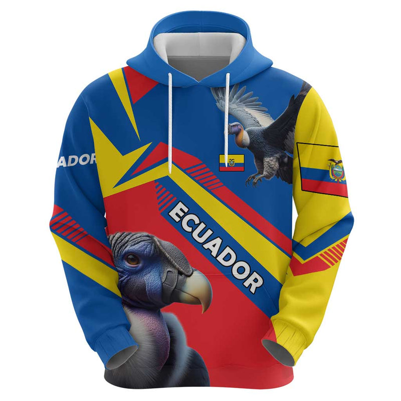 Ecuador Hoodie with Andean Condor and Chevron Stripe Design