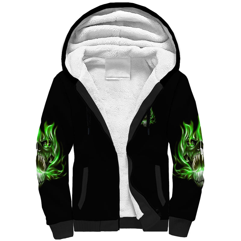 9 Of 10 Voices In My Head Fire Skull Sherpa Hoodie
