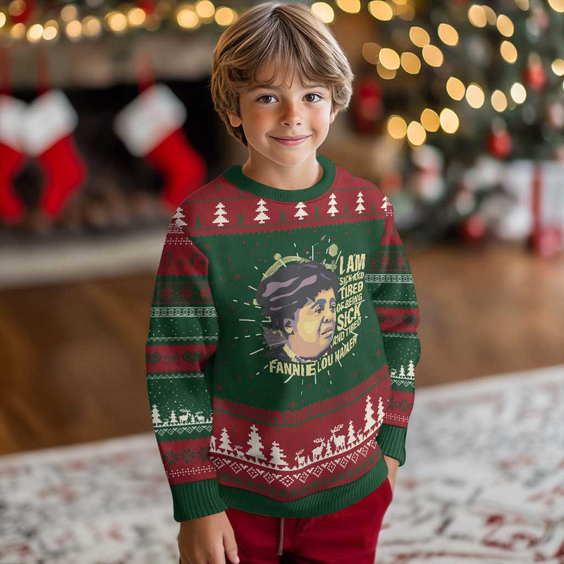 Fannie Lou Hamer Ugly Christmas Sweater I Am Sick And Tired Of Being Sick And Tired