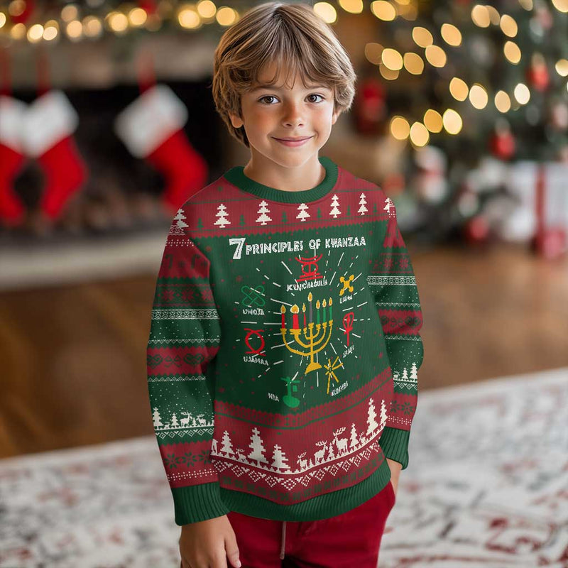 7 Principles Of Kwanzaa African American Xmas Ugly Christmas Sweater
