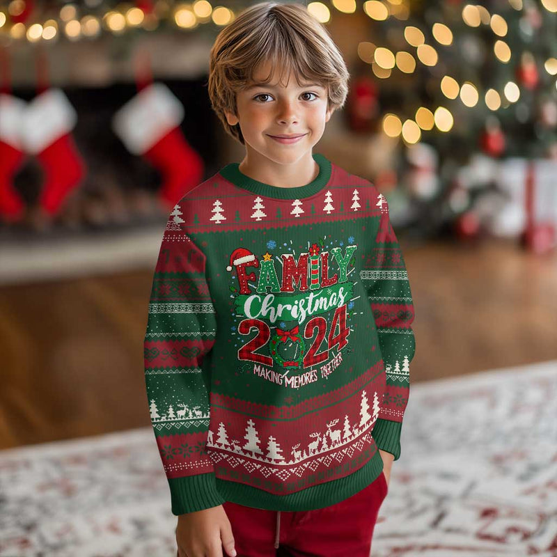 Family Christmas 2024 Ugly Christmas Sweater Making Memories Together
