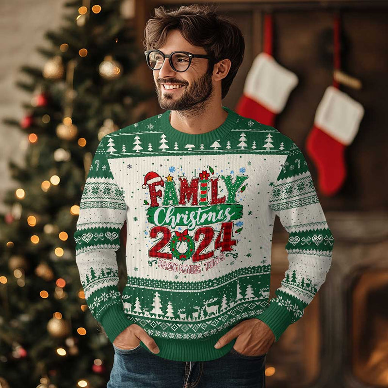 Family Christmas 2024 Ugly Christmas Sweater Making Memories Together