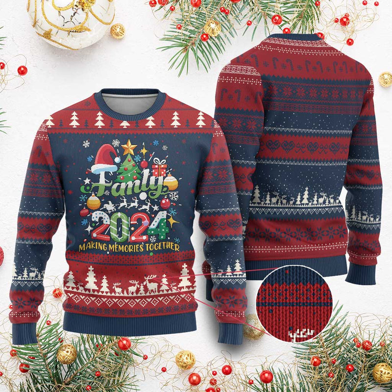 Family Christmas 2024 Making Memories Together Ugly Christmas Sweater