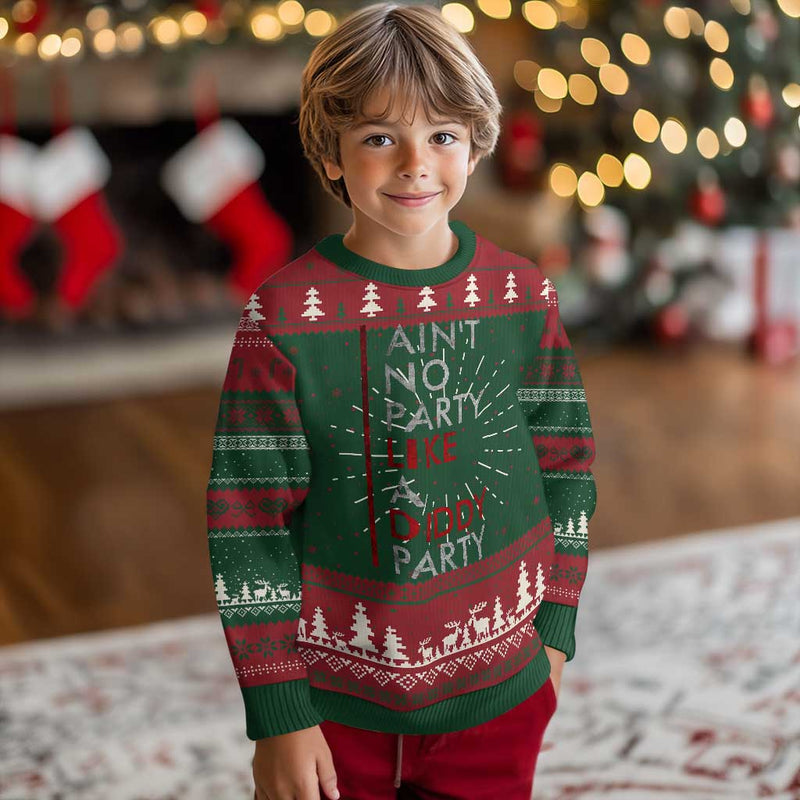 Ain't No Party Like A Diddy Party Ugly Christmas Sweater Vintage Striped