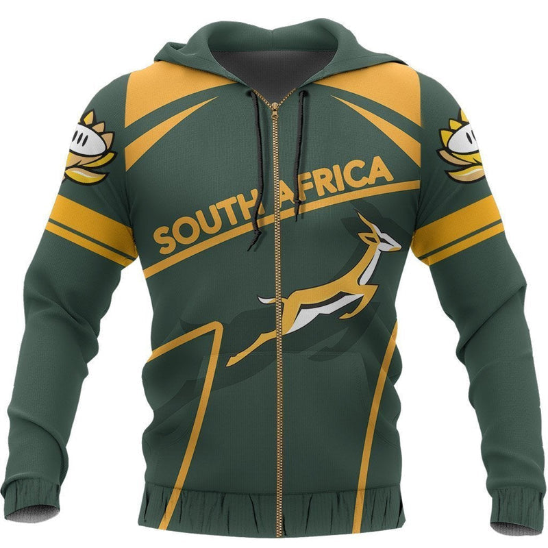 African South Africa Springbok Zipper Hoodie Scorpio Hoodie