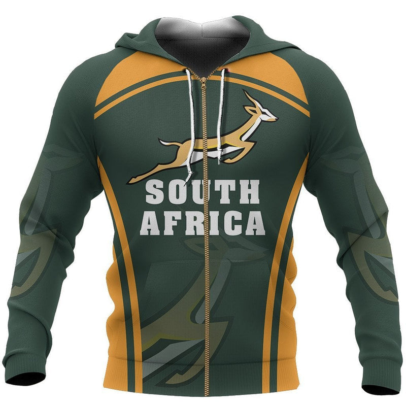 African South Africa Springbok Zipper Hoodie Sport Hoodie