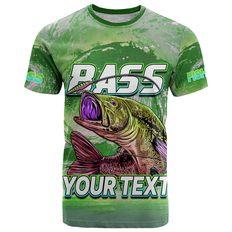 Custom Bass Fishing is Life Hook Sport Largemouth Green T Shirt