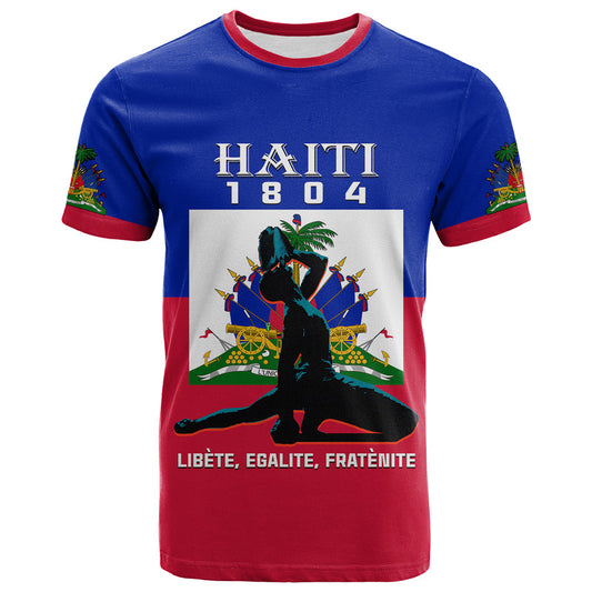 Custom Haiti Negre Marron With Haitian Flag T Shirt