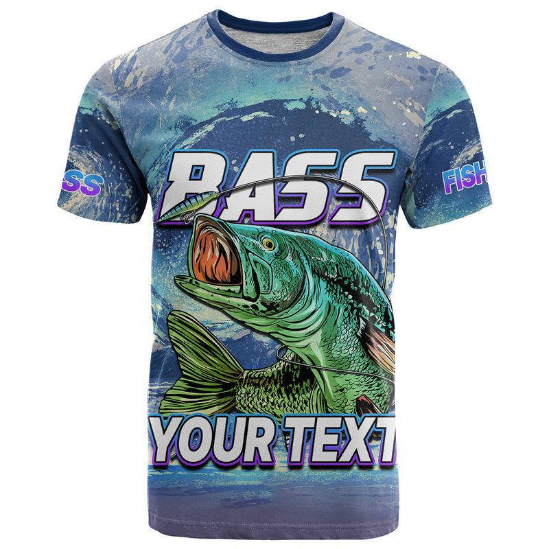 Custom Bass Fishing is Life Hook Sport Largemouth Blue T Shirt