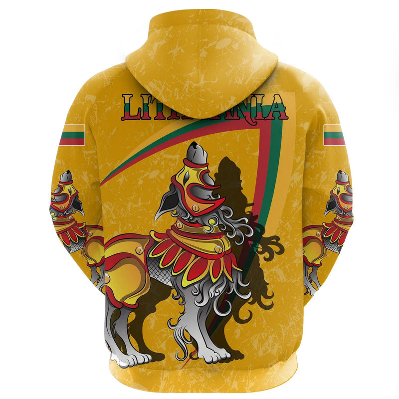 (Lietuva) Lithuania Zipper Lithuanian Iron Wolf Hoodie