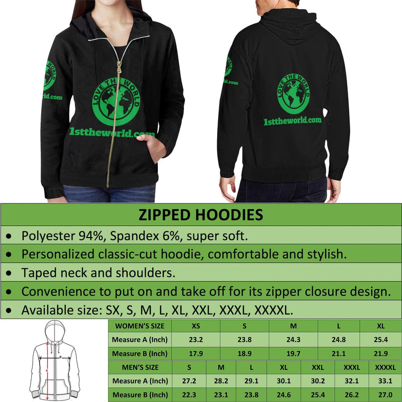 (Lietuva) Lithuania Zipper Lithuanian Iron Wolf Hoodie