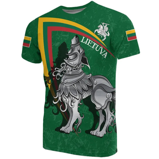 (Lietuva) Lithuania Lithuanian Iron Wolf Green T Shirt