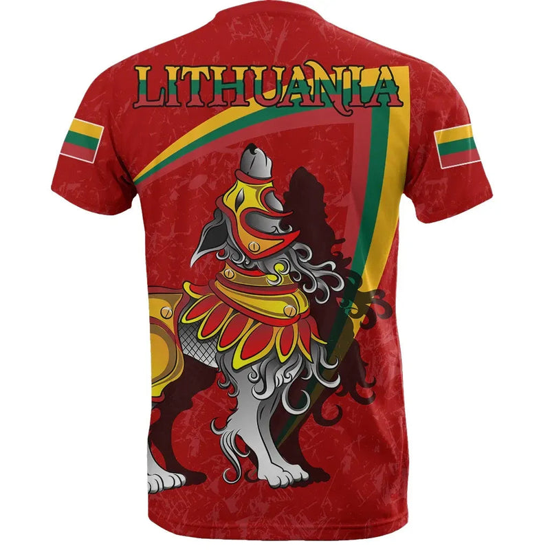 (Lietuva) Lithuania Lithuanian Iron Wolf Red T Shirt
