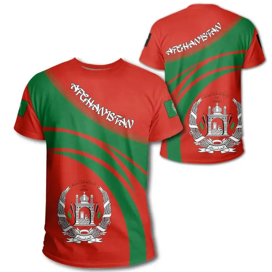 Afghanistan Coat Of Arms Cricket Style T Shirt