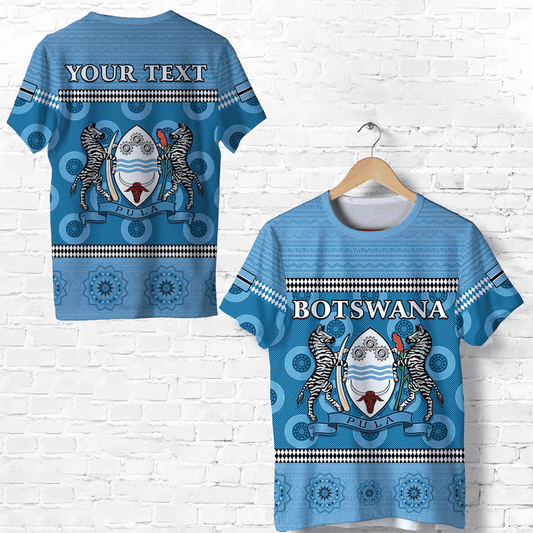 Custom Botswana Independence Anniversary Flag and Pattern T Shirt