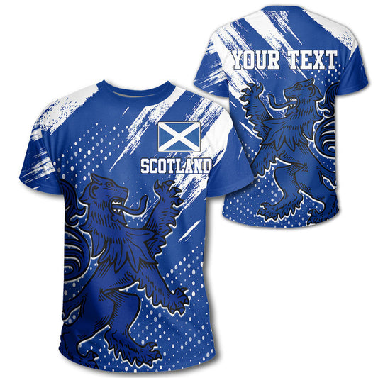 (Custom Text) Scotland Lion Grunge T Shirt