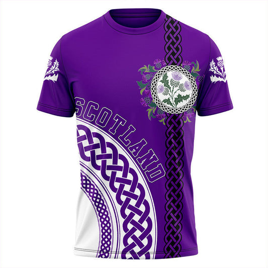 (Custom Text) Scotland Purple Thistle T Shirt