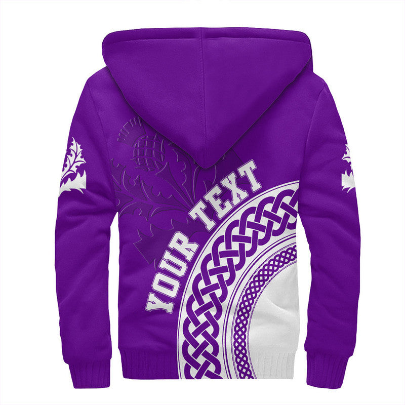 (Custom Text) Scotland Purple Thistle Sherpa Hoodie