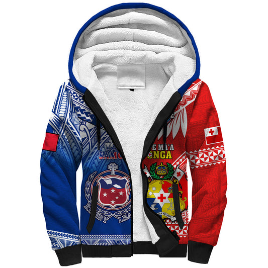 (Custom Personalised) Mate Maa Tonga And Toa Samoa Rugby Polynesian Pattern Sherpa Hoodie