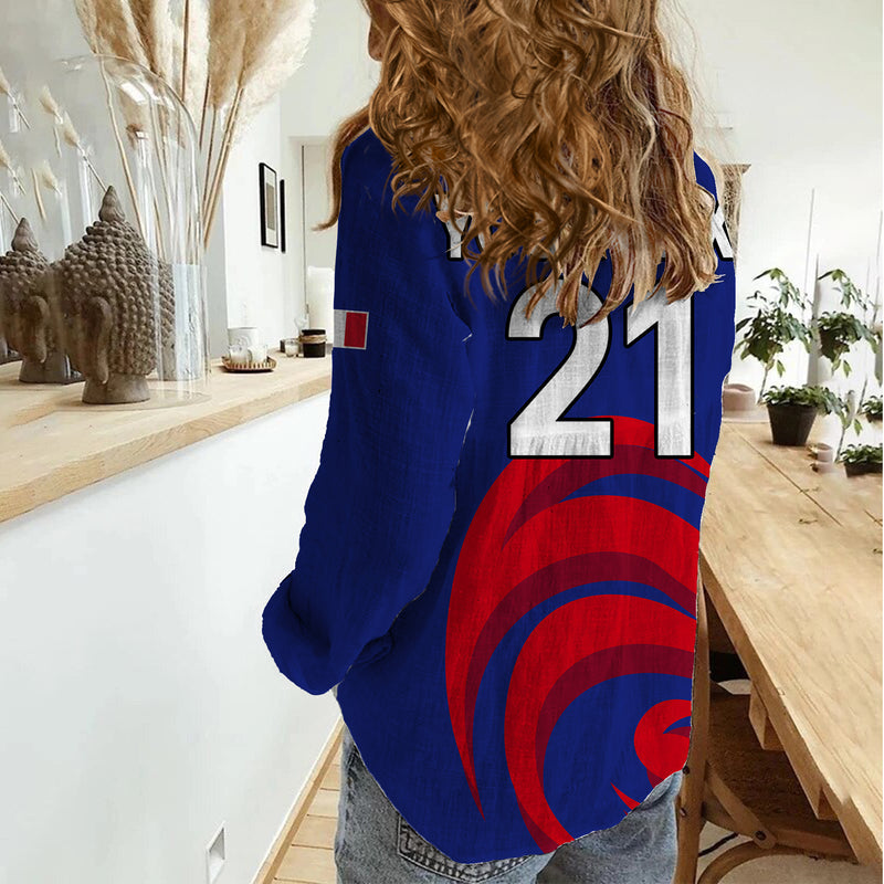 (Custom Personalised) France Rugby 7s 2023 Les Bleus Roosters Women Casual Shirt