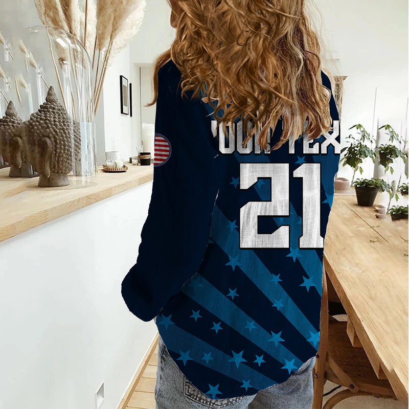 (Custom Personalised) United States 2023 Baseball Classic Women Casual Shirt