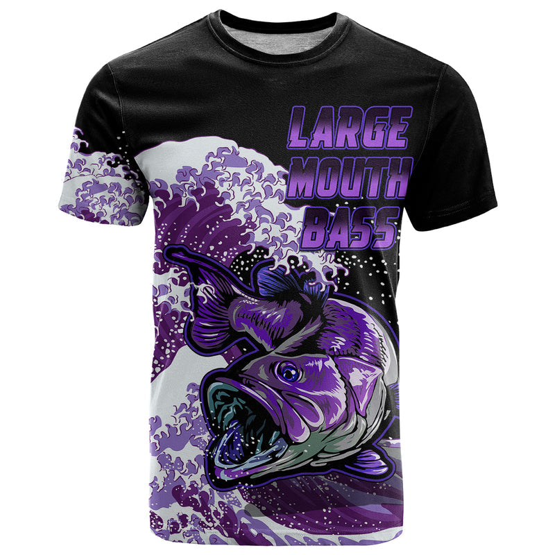 Custom Bass Fishing Purple T Shirt