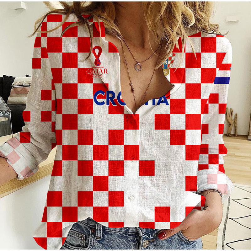 (Custom Personalised) Croatia Football World Cup 2022 - Women Casual Shirt