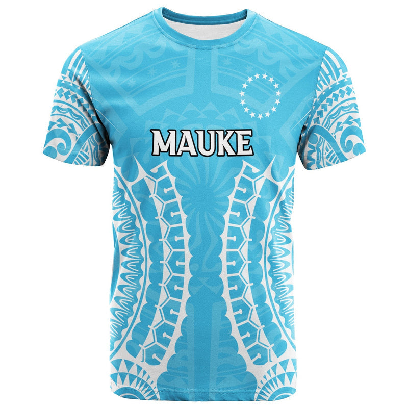 Custom Cook Islands Mauke Tribal Pattern T Shirt