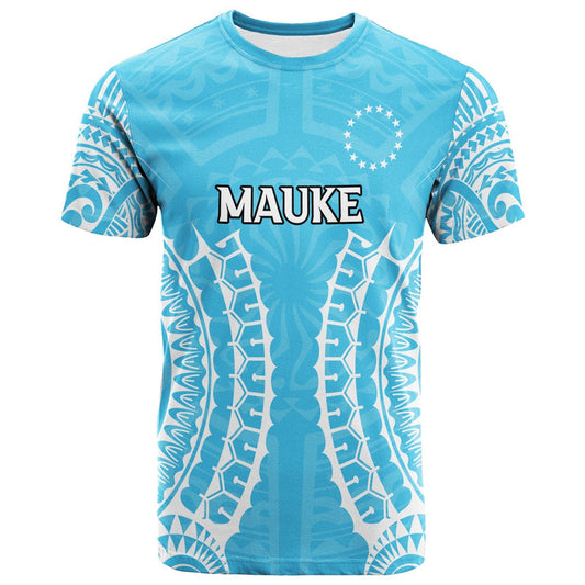 Custom Cook Islands Mauke Tribal Pattern T Shirt