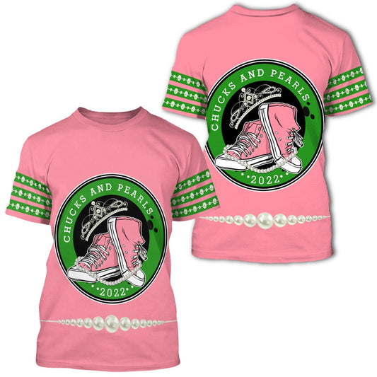 African Chucks and Pearls 2022 Pink and Green T Shirt T Shirt