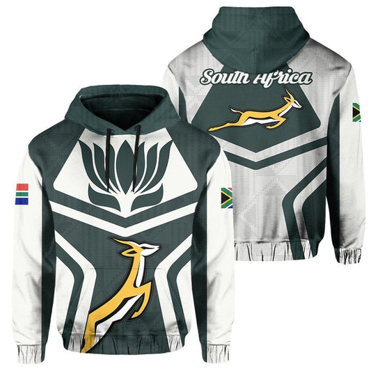 African South Africa Springbok Protea Pullover Ryan Hoodie