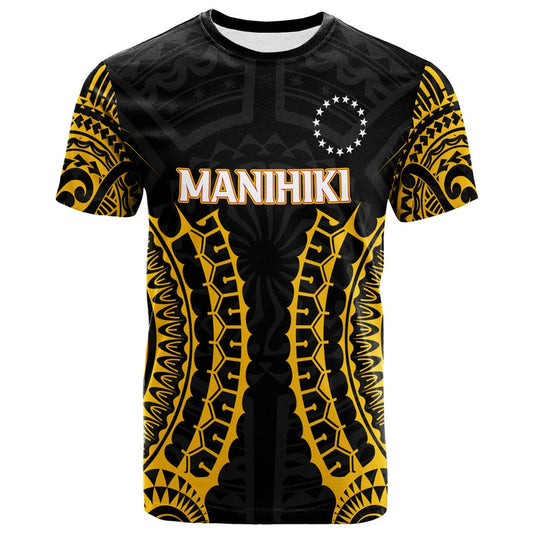 Custom Cook Islands Manihiki Tribal Pattern T Shirt