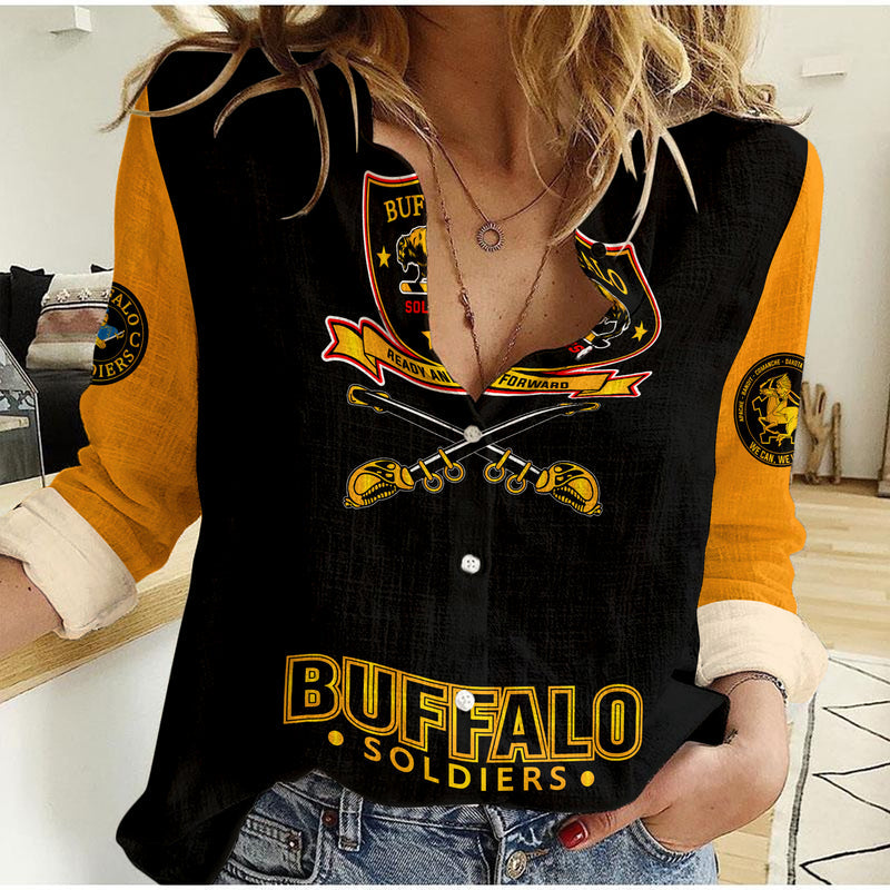 (Custom Personalised) Buffalo Soldiers African American Legend Of The Black Soldiers - Women Casual Shirt