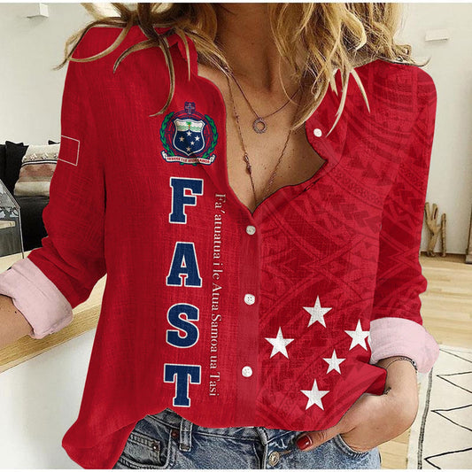 F.A.S.T Samoa We Ready Polynesian Samoan Women Casual Shirt