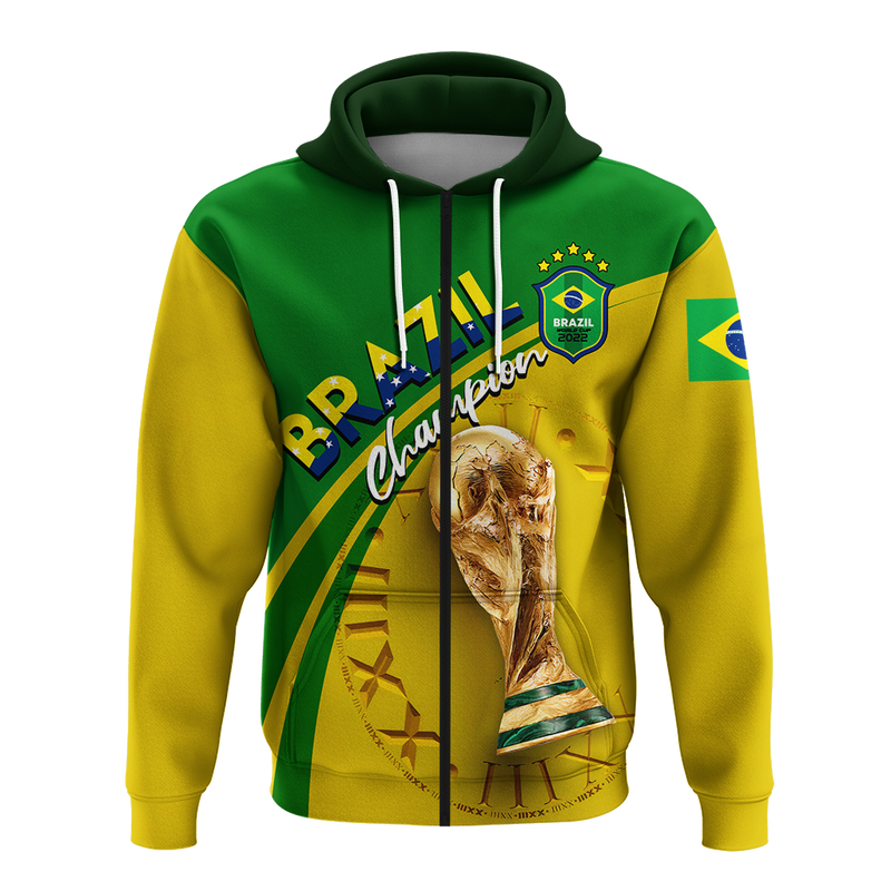 Custom Brazil Football 2022 Hoodie