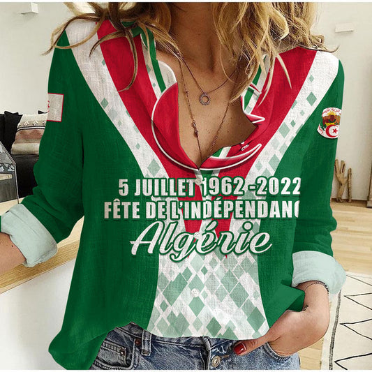 Algeria Independence Day 5 Juillet 1962 - 2022 Women Casual Shirt