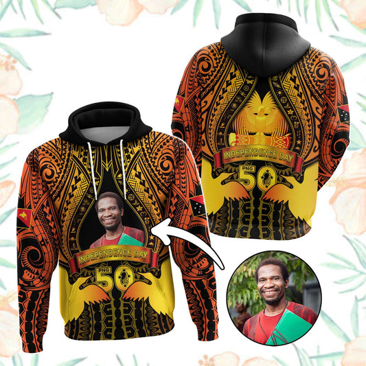 Custom Photo Papua New Guinea Independence Day 50th Anniversary Hoodie