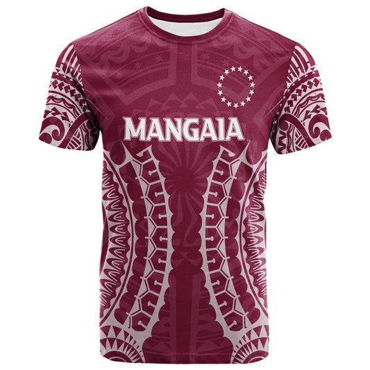 Custom Cook Islands Mangaia Tribal Pattern T Shirt