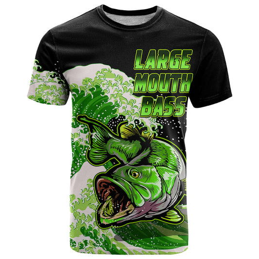 Custom Bass Fishing Green T Shirt