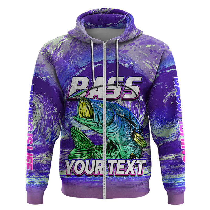 Custom Bass Fishing is Life Hook Sport Largemouth Purple Hoodie