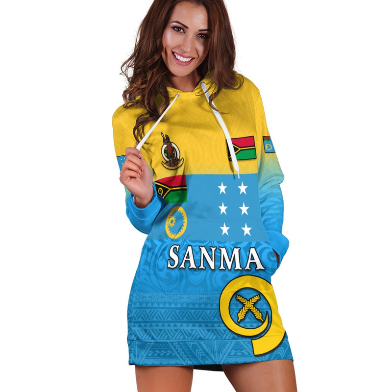 (Custom Personalised) Sanma Province Hoodie Dress Vanuatu Proud