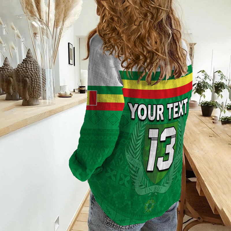 (Custom Text and Number) Senegal 2022 Sporty Lions of Teranga Proud Football Women Casual Shirt