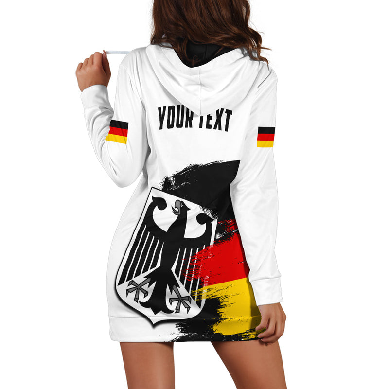 (Custom Personalised) Germany Hoodie Dress Grunge Deutschland Flag and Eagle