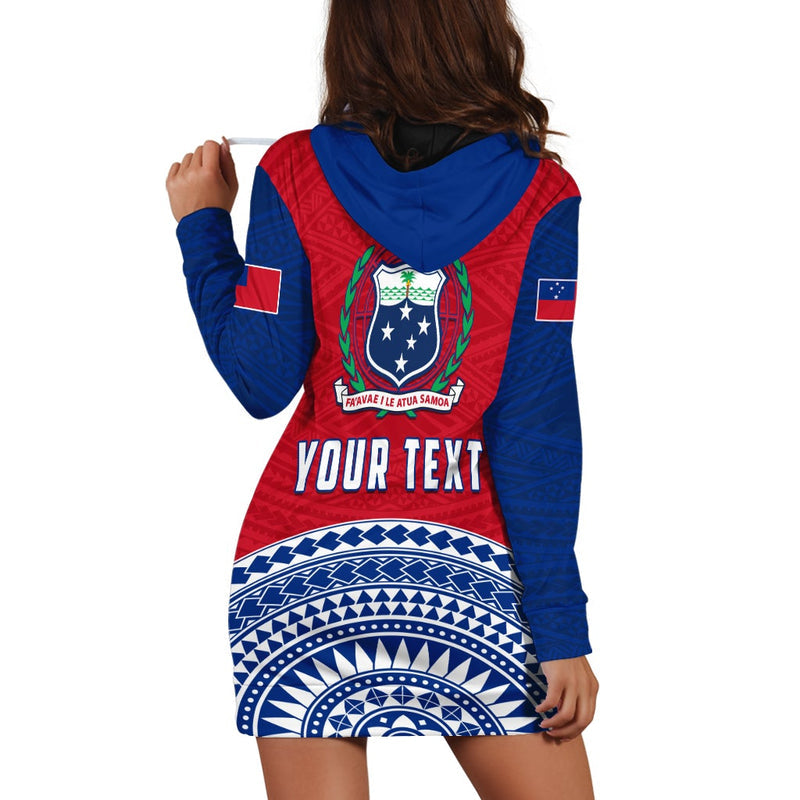 (Custom Personalised) Tuamasaga Samoa Hoodie Dress Polynesian Pattern