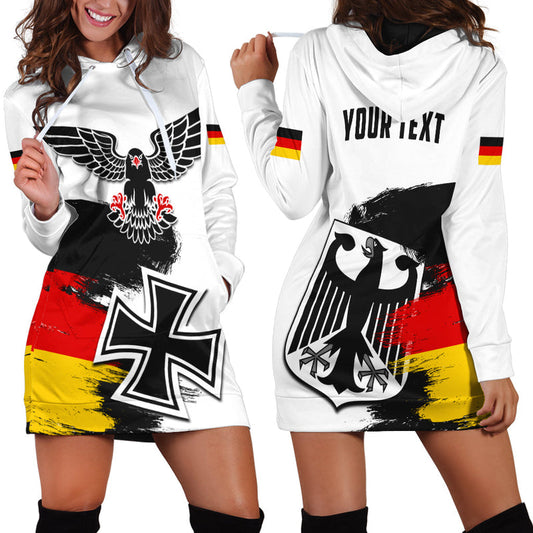 (Custom Personalised) Germany Hoodie Dress Grunge Deutschland Flag and Eagle
